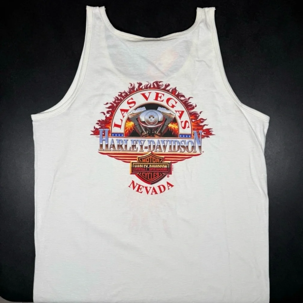 Lot of 2 - NWT Vintage Harley-Davidson Tank Top Biker Eagle USA Flag XL - Picture 14 of 15